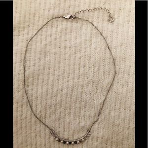 Swarovski Faux Pearl bar necklace